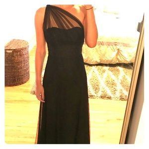 One Shoulder Black Formal Dress
